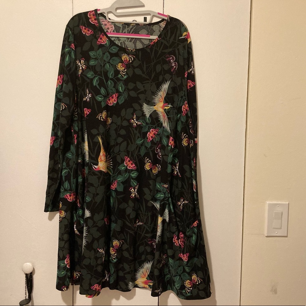 SimplyBe jersey tropical jungle print swing dress